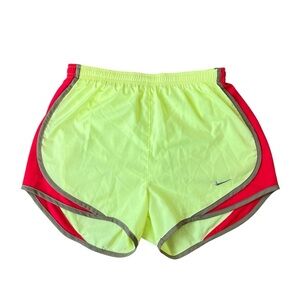 Nike Dri-Fit Tempo 3” High Rise Neon Yellow and Red Track Running Shorts Size XS